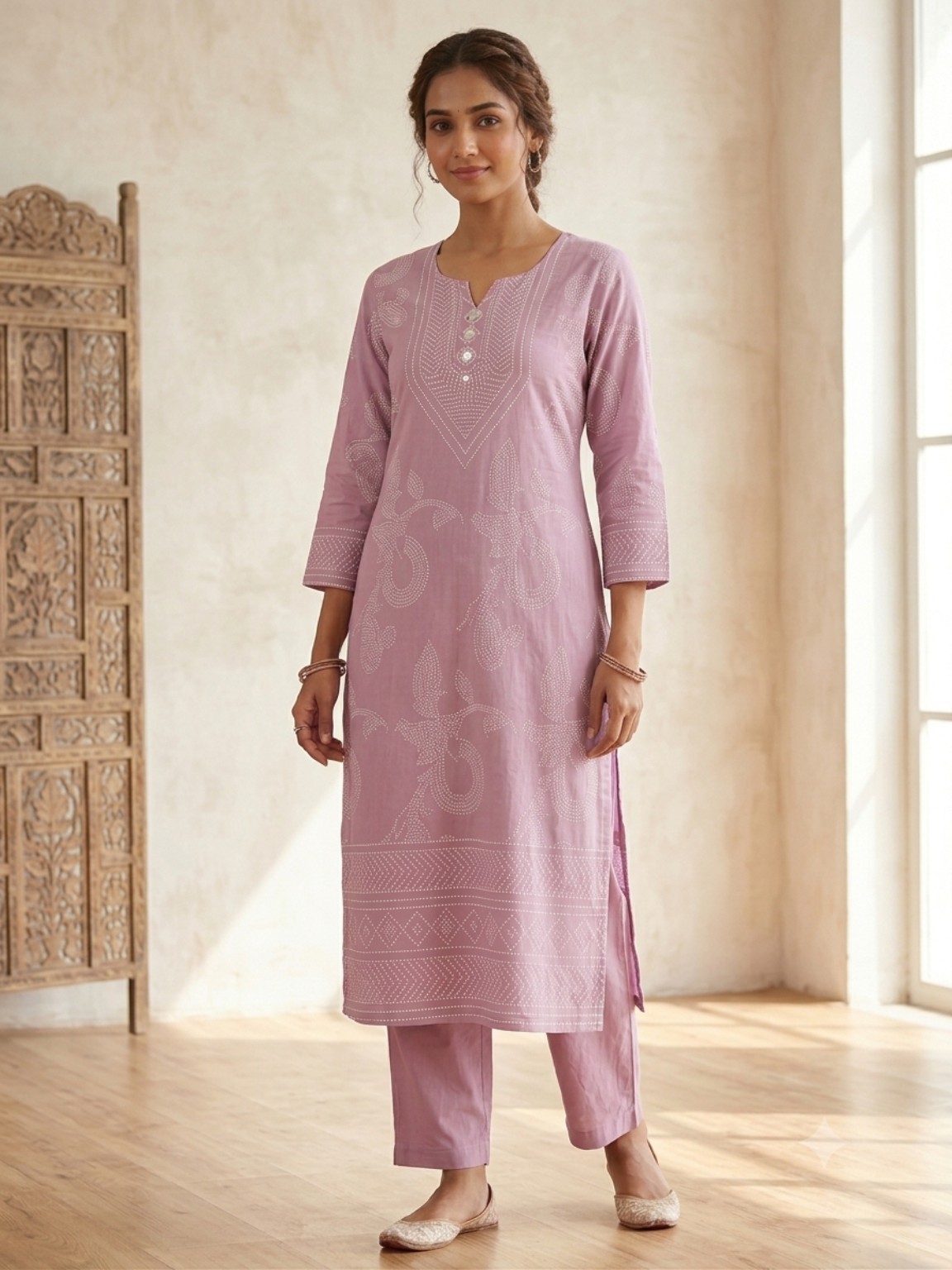 Pink designer suit